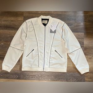 NWT FREE PEOPLE SANDRINE ROSE COTTON/ LINEN  BOMBER SIZE MEDIUM IN DUST